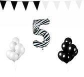 5 jaar Verjaardag Versiering Pakket Zebra