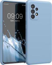 Coque de téléphone kwmobile pour Samsung Galaxy A52 / A52 5G / A52s 5G - Coque avec revêtement en silicone - Coque pour smartphone en bleu colombe
