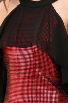 HASVEL-Mini Jurk Dames - Rood Jurk- Maat M-HASVEL-Women Mini Dress- Red Dress-Size M
