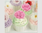 40 Cupcake Servetten - Groen / Roze / Blauwpaars - 33 x 33 cm.