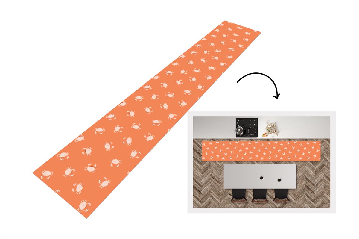 KitchenYeah Keukenloper - Loper keuken - Patronen - Strand - Krab - Keukenloper vinyl multicolor, foto 6