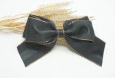 Grosgrain large haarstrik - Kleur Zwart - Haarstrik  - Glitter haarstrik – Babyshower - Bows and Flowers