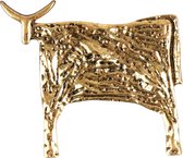 Broche koe-metaal-goudkleur- Speld- Charme Bijoux