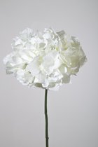 Kunstbloem Hortensia - topkwaliteit decoratie - Wit - zijden tak - 48 cm hoog