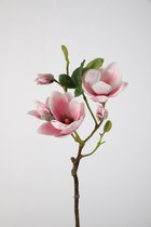 Kunstbloem Magnolia - topkwaliteit decoratie - Paars - zijden tak - 72 cm hoog