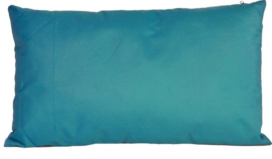 Bank/sier kussens voor binnen en buiten in de kleur petrol blauw 30 x 50 cm - Tuin/huis kussens