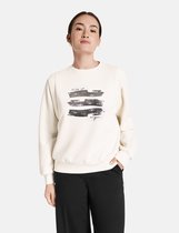 TAIFUN Dames Sweatshirt met metallic print Offwhite gemustert-44