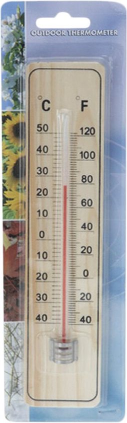 Thermomètre analogique pour extérieur, rond, blanc, 13 po