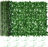 Kunsthaag - privacyhaag - planten haag - wanddecoratie - kunsthek - klimop wijnstok - voor buitendecoratie - Groen - 300x100cm - esdoornbladvorm
