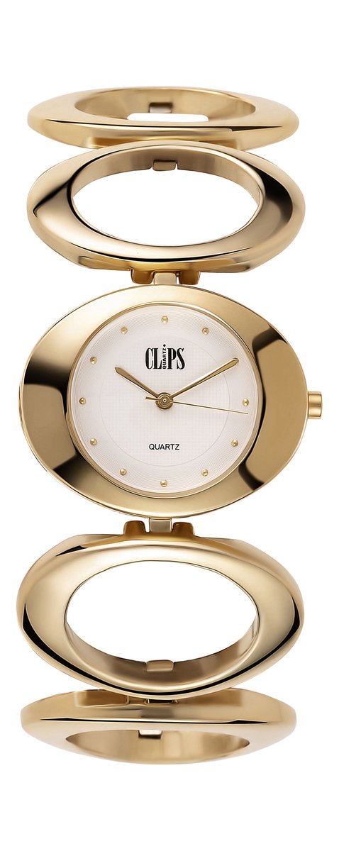 Clips 553-4009-12 Horloge - Staal - Goudkleurig - Ø 31.5 mm