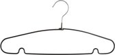 Voordeelset van 10x stuks metalen kledinghangers zwart 39 x 19 cm - Kledingkast hangers/kleerhangers