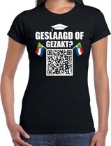 QR code shirt geslaagd of gezakt dames zwart - gezakt - Afgestudeerd kleding / outfit XXL