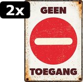 2x - WAAKBORD GEEN TOEGANG 21X15CM