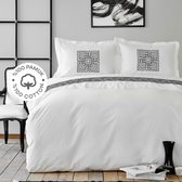 Karaca Home Bahia zwarte geborduurde 100% katoenen dubbele dekbedovertrekset