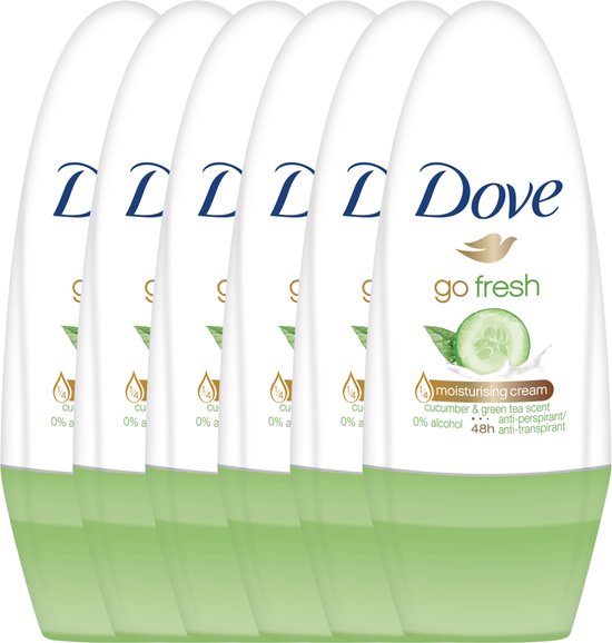 Dove Go Fresh Anti-transpirant Roller - Cucumber - 6 x 50 ml
