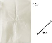Kortpack 10 plastic (puin) zakken 70cm x 110cm x 100my + 10 hersluitbare kabelbinders + Kortpack pen (015.0688)