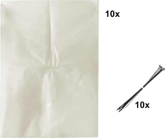 Afbeelding van Kortpack 10 plastic (puin) zakken 70cm x 110cm x 100my + 10 hersluitbare kabelbinders + Kortpack pen (015.0688)