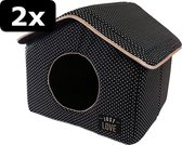 2x ! HUIS JUST LOVE ZWART 43X43X40CM