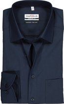 MARVELIS comfort fit overhemd - donkerblauw - Strijkvrij - Boordmaat: 49