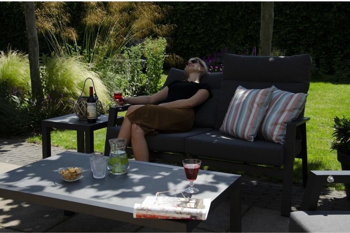 Lesli Living Ohio loungebank - verstelbaar - aluminium - antraciet