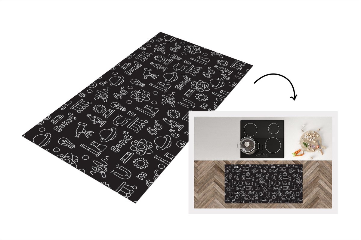 KitchenYeah Keukenloper - Loper keuken - Scheikunde - Symbool - Patronen - Keukenloper vinyl multicolor, foto 5