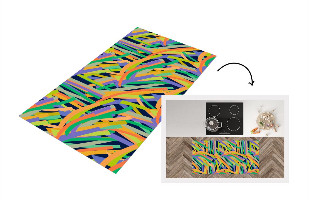 KitchenYeah Keukenloper - Loper keuken - Jungle - Patronen - Abstract - 120x60 cm - Keukenloper vinyl Multicolor