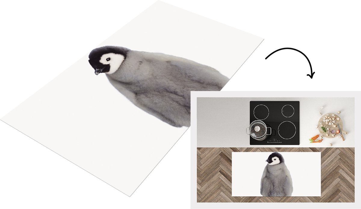 KitchenYeah Keukenloper - Loper keuken - Babykamer - Pinguïn - Baby - Meisjeskamer - Kinderkamer - 120x60 cm - Keukenloper vinyl Multicolor