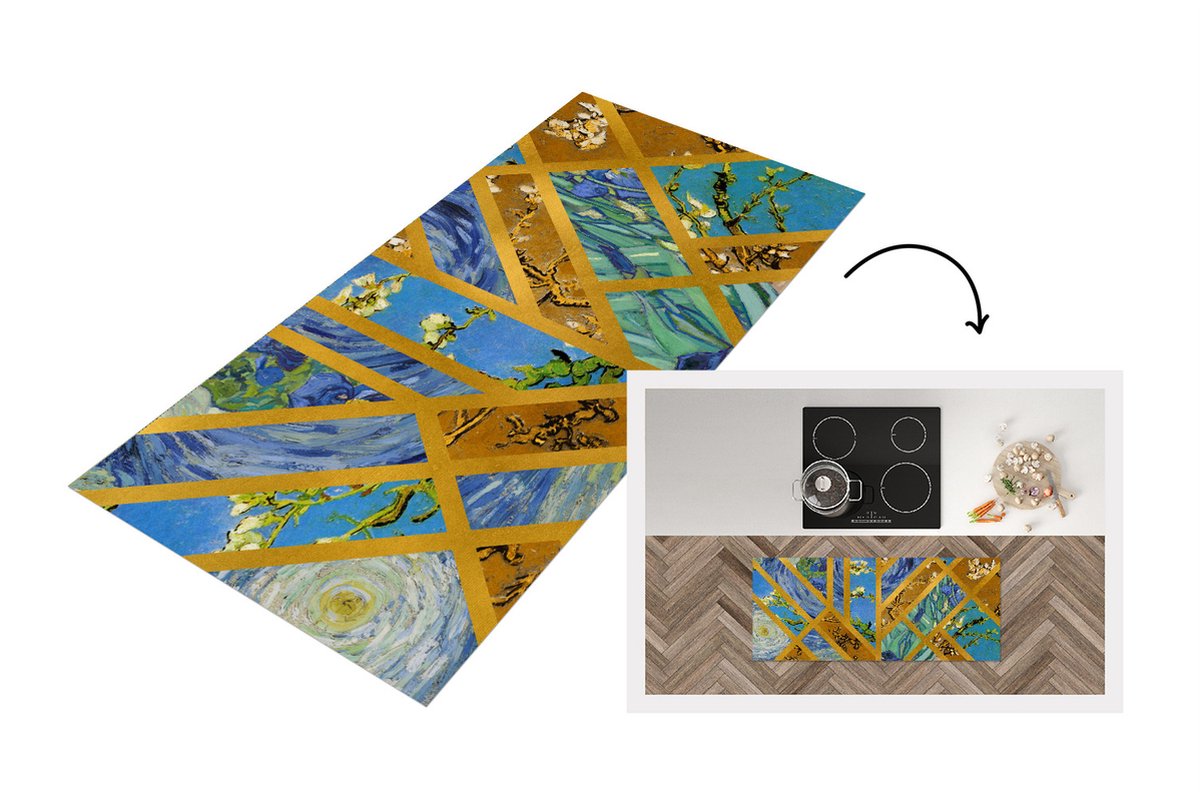 Keukenloper - Loper keuken - Kunst - Van Gogh - Luxe - 120x50 cm - Keukenloper vinyl