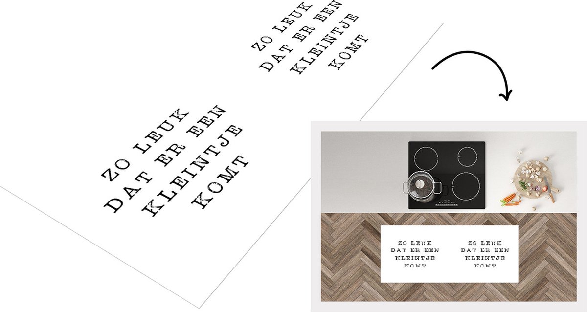 KitchenYeah Keukenloper - Loper keuken - Zo leuk dat er eentje komt - Spreuken - Baby - Quotes - 120x50 cm - Keukenloper vinyl Multicolor