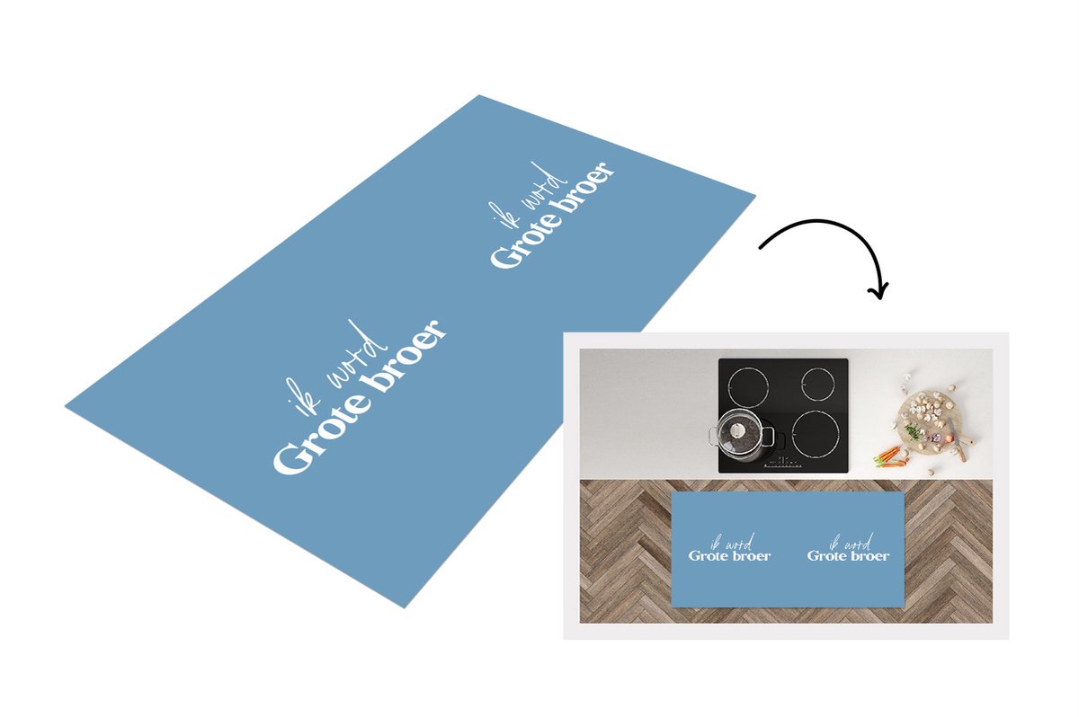 KitchenYeah Keukenloper - Loper keuken - Ik word Grote broer - Grote broer - Spreuken - Quotes - Broers - 120x60 cm - Keukenloper vinyl Multicolor