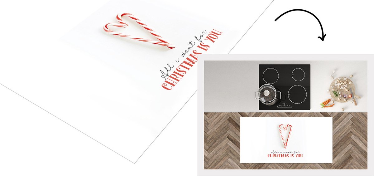 KitchenYeah Keukenloper - Loper keuken - Winter - Zuurstok - Quote - 120x60 cm - Keukenloper vinyl Multicolor