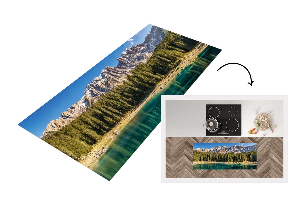 KitchenYeah Keukenloper - Loper keuken - Berg - Bos - Strand - Keukenloper vinyl Multicolor