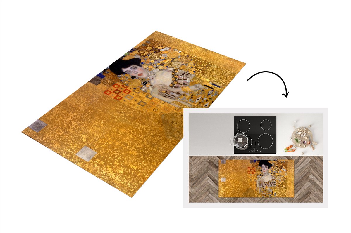 KitchenYeah Keukenloper - Loper keuken - Adèle Bloch-Bauer I - Schilderij van Gustav Klimt - Keukenloper vinyl multicolor, foto 2
