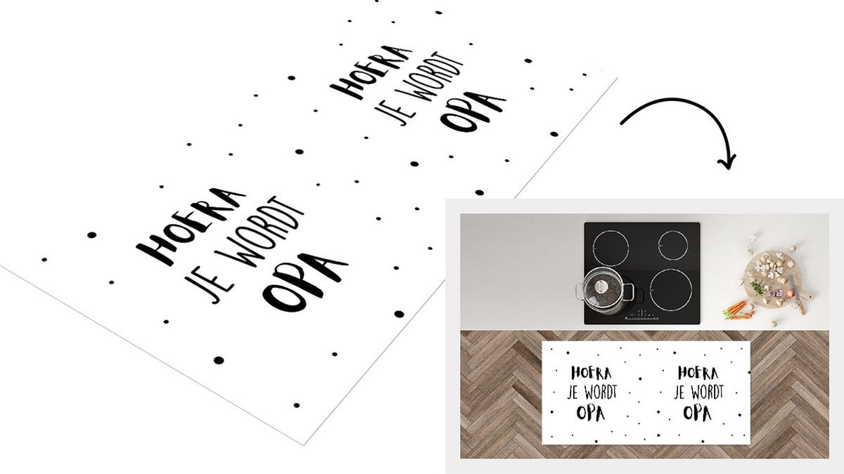 KitchenYeah Keukenloper - Loper keuken - Spreuken - 'Hoera je wordt opa' - Spreuken - 120x60 cm - Keukenloper vinyl Multicolor