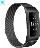 MY PROTECT - Milanese Bandje Voor Fitbit Charge 3 / Charge 4 - Milanees Fitbit Bandje - Zwart