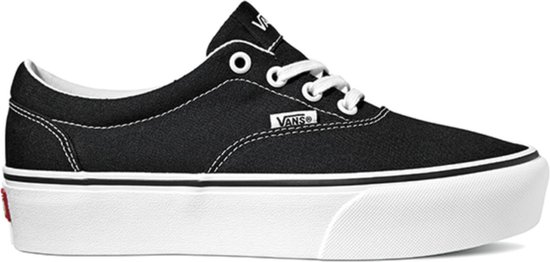 Vans Doheny Platform Canvas Dames Sneakers - Black/White - Maat 40 | bol.com