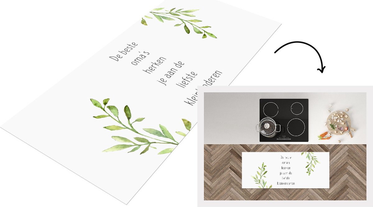 KitchenYeah Keukenloper - Loper keuken - Quotes - De beste oma's herken je aan de liefstekinderen - Spreuken - Oma - 120x50 cm - Keukenloper vinyl Multicolor