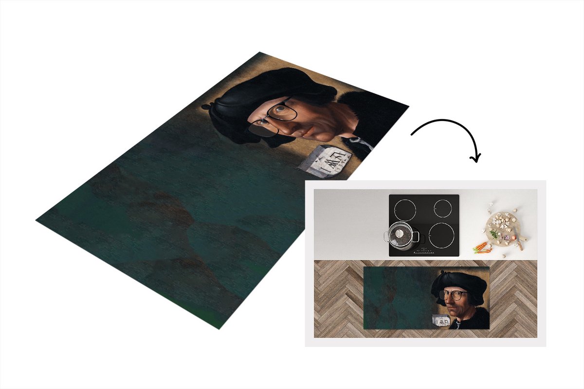 KitchenYeah Keukenloper - Loper keuken - Schilderij - Oude meesters - Jacob Cornelisz van Oostsanen - 120x60 cm - Keukenloper vinyl Multicolor