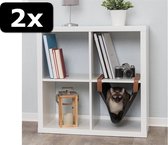 2x HANGMAT KAST VILT ANTRACIET 56X36CM