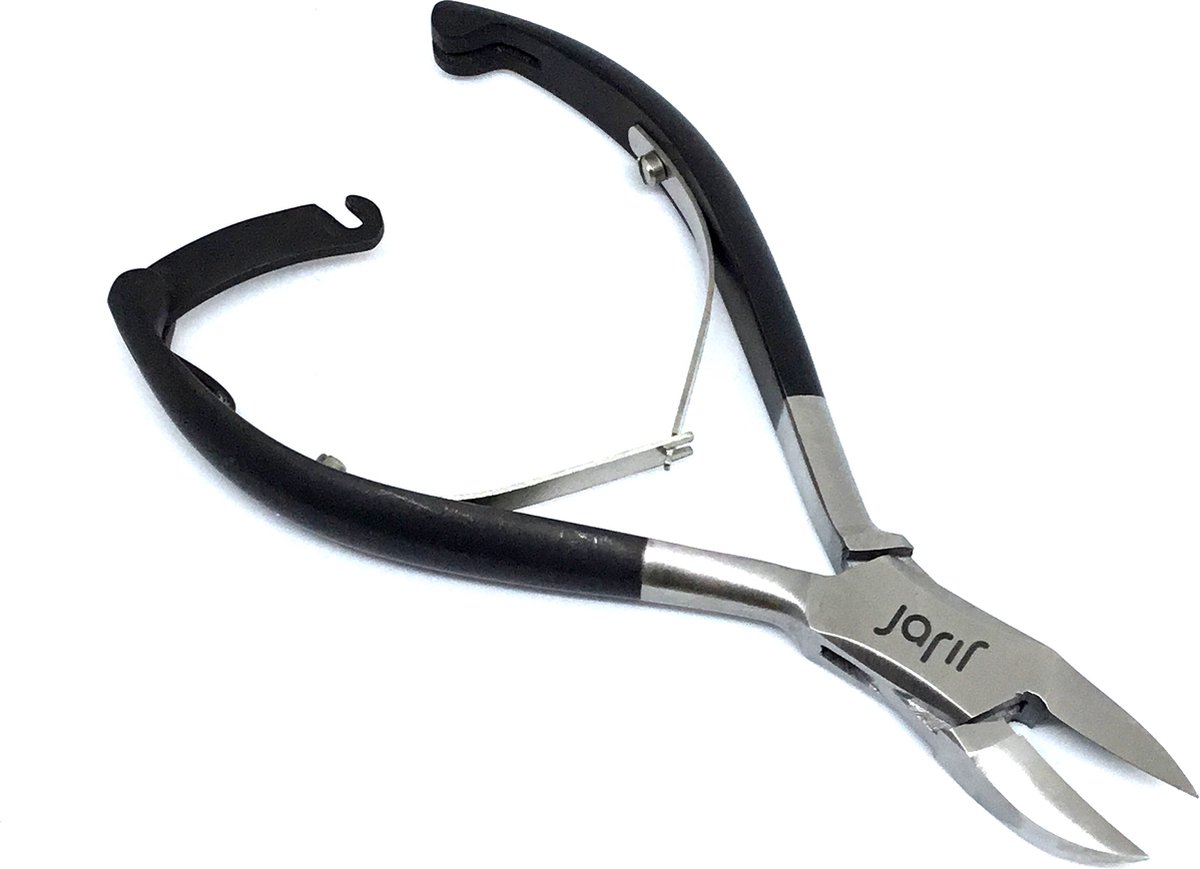 jarif - nagelknipper - nageltang - nagelschaar - gebogen bek - rvs - 14 cm - zwart