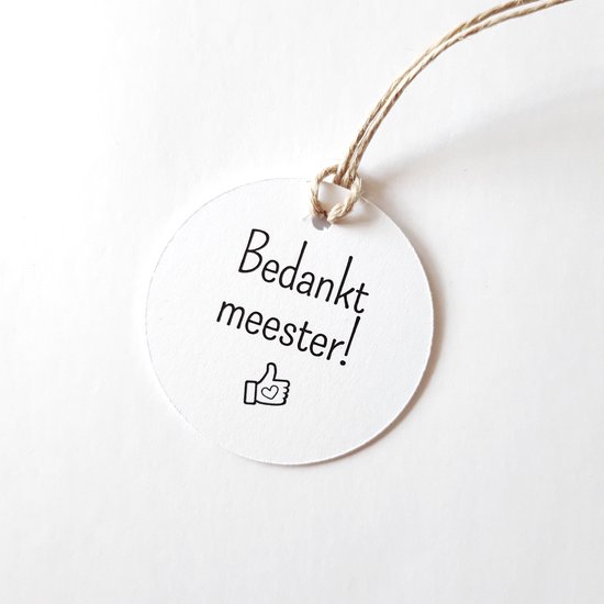 Bedankt meester mini hanglabel - 10 stuks | labels | Liefs op papier