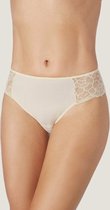 Slip met kant en hoge taille - Antibacterieel - Ecologisch - Absorberend - Sojagaren - Beige - Maat M