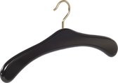 De Kledinghanger Gigant - 4 x Garderobehanger beukenhout zwart gelakt met messinghaak, 45 cm