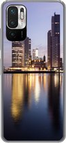 Geschikt voor Xiaomi Redmi Note 10 5G hoesje - Rotterdam - Water - Wolkenkrabber - Siliconen Telefoonhoesje