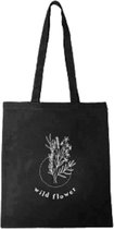 Katoenen tasje ''wildflowers'' met print, stoffen tas, bedrukt, cadeautje