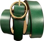 Riem echt leer - goudkleurige gesp