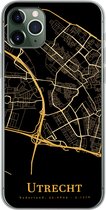 Geschikt voor iPhone 11 Pro Max hoesje - Utrecht - Stadskaart - Goud - Siliconen Telefoonhoesje