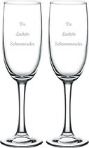 Gegraveerde Champagneglas 16,5cl De Leukste Schoonvader-De Leukste Schoonmoeder