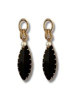 Zatthu Jewelry - N22RSVJ419 - Imen oorbellen met zwarte hanger en parel