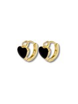Zatthu Jewelry - N22RSVJ422 - Imme oorringetje met zwart hartje